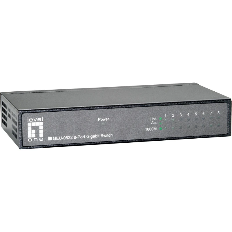 LevelOne - Switch - 8 Ports - Desktop, Gray (GEU-0822)