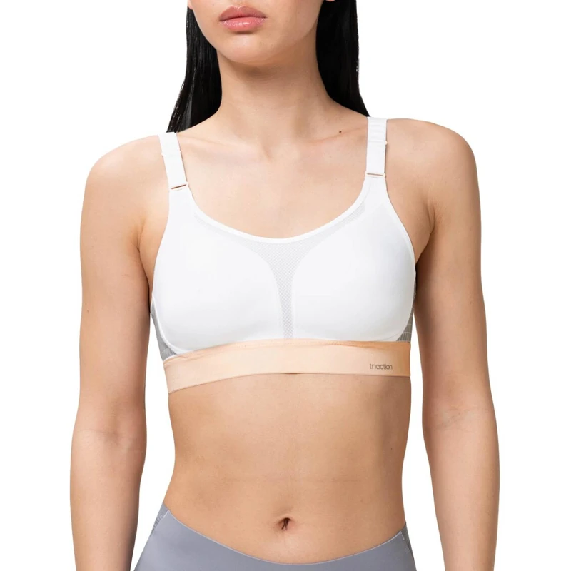 TriAction Womens Extreme Lite Ex Sports Bra Non-wired, White, 38C UK