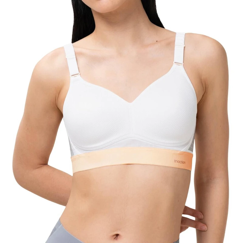 Triumph Womens Triaction Hybrid Lite Ex Racerback Sports Bra, White, 34D UK