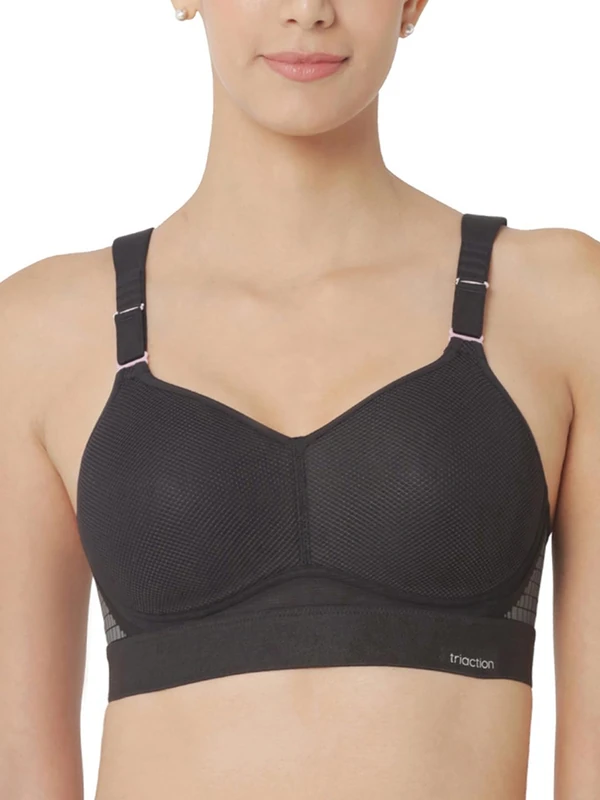 Triumph Women's Triaction Hybrid Lite P EX, Racerback Sports Bra, Black