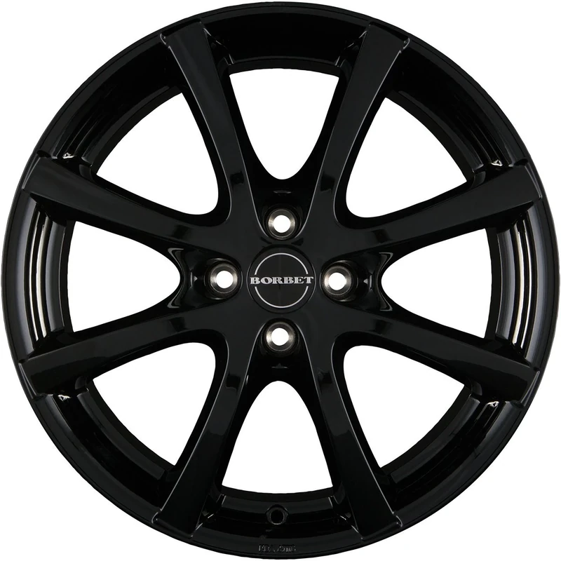 Borbet LV4 5.5 x 14 ET 43 Bolt Circle 4 x 100 Hub Centering 64 LV4 55443100464.0BG, Black Glossy