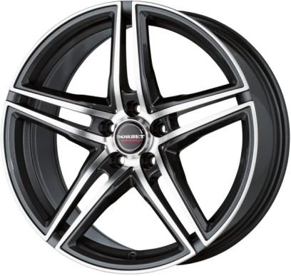 Borbet x RT 8 x 18 ET 40 Bolt Circle 5 x 108 Hub Centering 72.5 x RT 80840108572.5GP, Graphite Polished