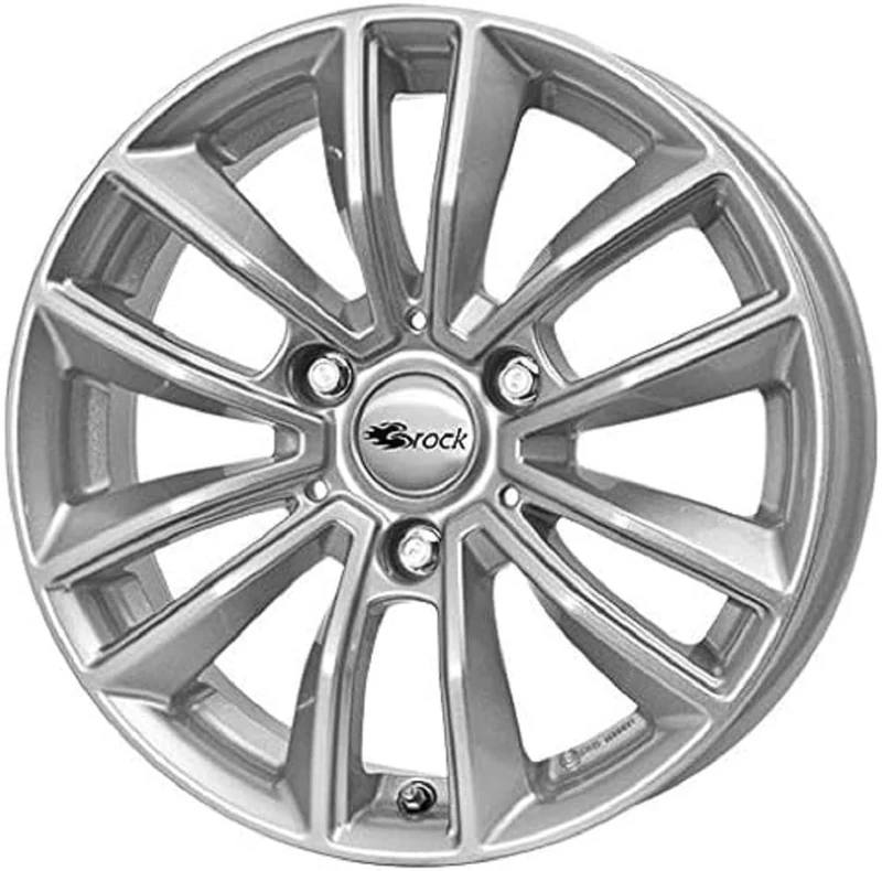 Brock B31 5.5 x 15 ET 22 Bolt Circle 3 x 112 Hub Centering 57.1 580070871, Crystal Silver Painted
