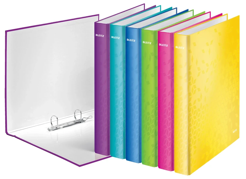 Leitz 42412099 WOW A4 25mm "2 D-Ring" Ringbinder - Assorted Colours (Pack of 10)