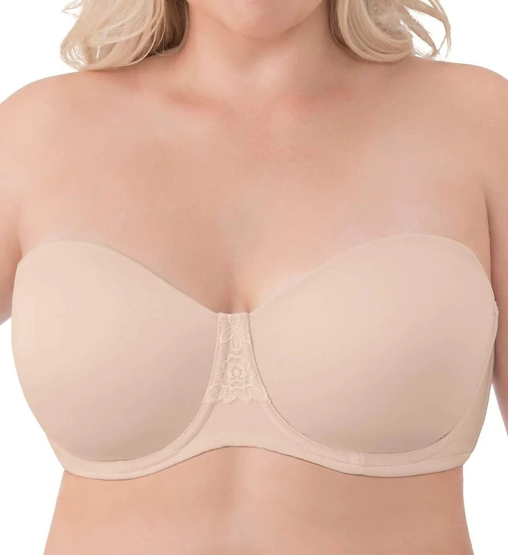 Vanity Fair Women's Beauty Back Smoothing Strapless Bra, 4-Way Stretch Fabric, Lightly Lined Cups Up to H, Opaque, Rose Beige, 42C