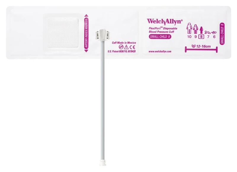 Welch Allyn SOFT-08-2MQ-1 FlexiPort Cuff, Small Child, Disposable, Soft, Two-Tube, Locking (Pack of 20)