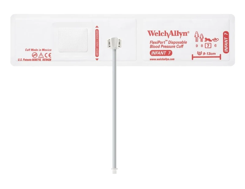 Welch Allyn SOFT-07-1SC-1 FlexiPort Disposable Infant One-Tube Cuffs [size 7] (Pack of 20)