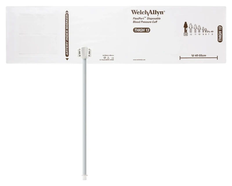 Welch Allyn SOFT-13-1SC-1 FlexiPort Disposable Thigh One-Tube Cuffs [size 13] (Pack of 20)