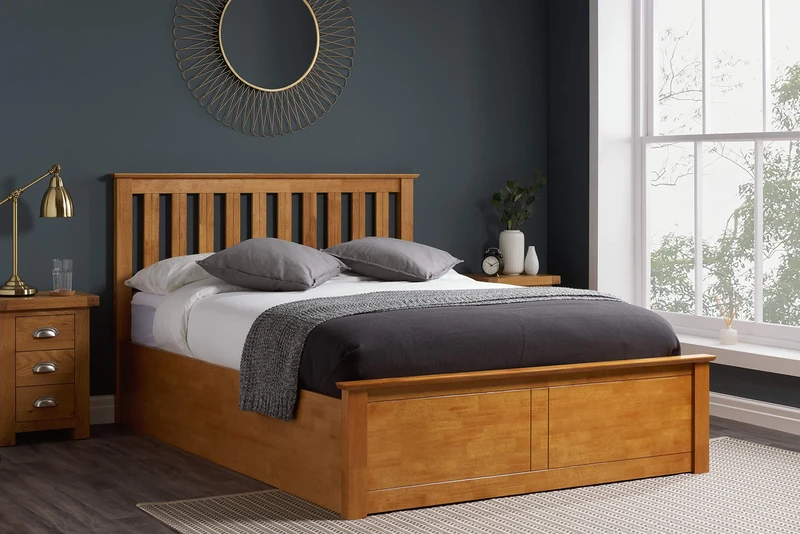 Birlea Phoenix 5ft Kingsize Ottoman Bed, Oak, UK King
