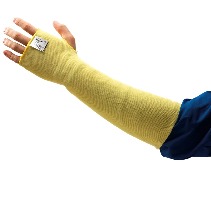 Ansell HyFlex 70-110 Cut Protection Sleeve, Mechanical Protection, High Resistance and Comfort, Industrial PPE Workwear, Men Women, Yellow (12 Pieces)