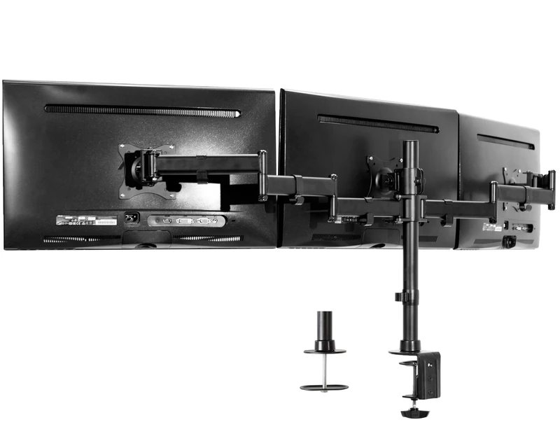 VIVO Triple Monitor Adjustable Heavy Duty Mount, Articulating Stand for 3 LCD Screens up to 24 inches STAND-V003M