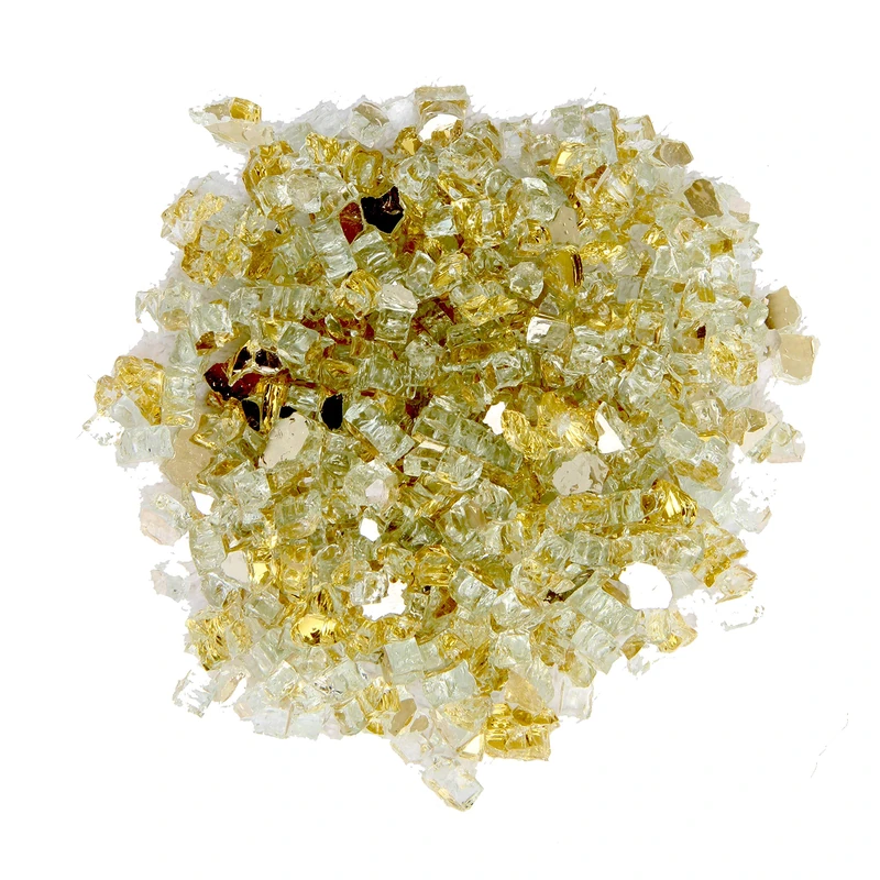 Hiland Reflective Fire Glass, 10 lb, Gold