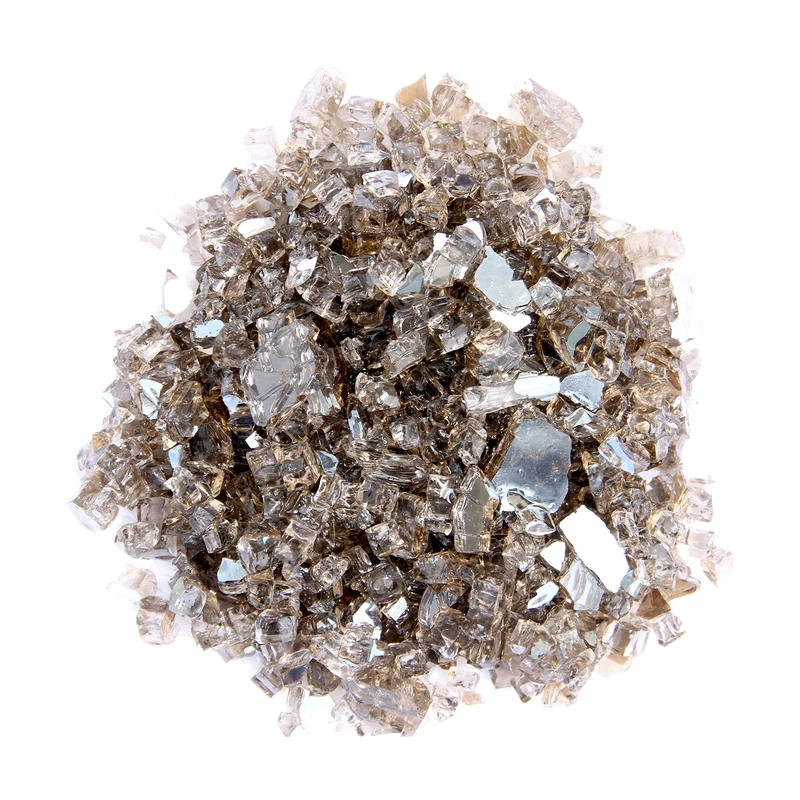 Hiland Reflective Fire Glass, 10 lb, Bronze
