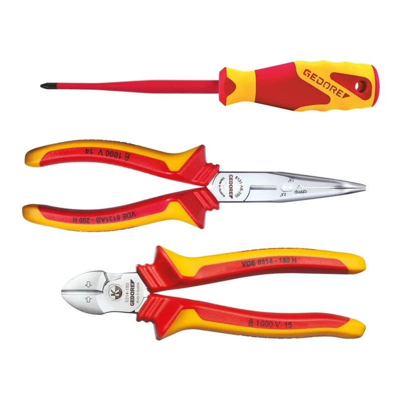 Gedore VDE 1102 – 005 Assortment of Pliers VDE 3 Pzas in L-Boxx Mini