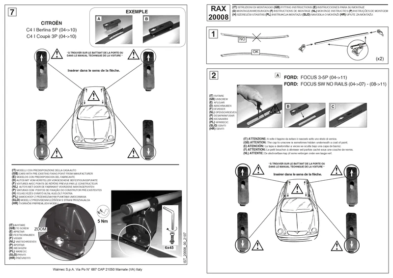 CAM K02820008 Type Fix Attachment Point For Roof Bars