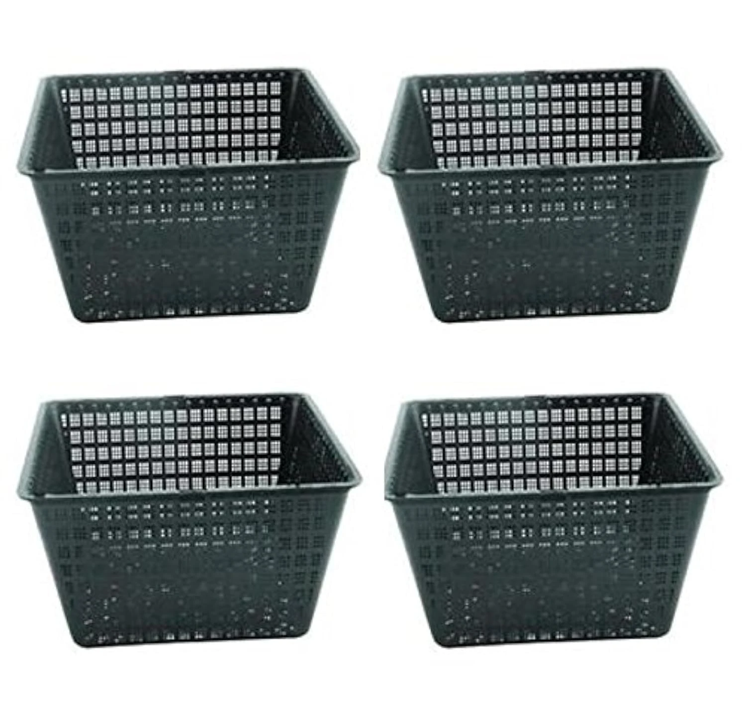 Bespoke 4 Large 19cm square plastic aquatic pots baskets for water plants and pond