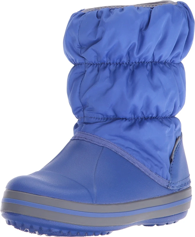 Crocs Kids' Winter Puff Kids Snow Boots, Cerulean Blue Light Grey, 9 UK Child