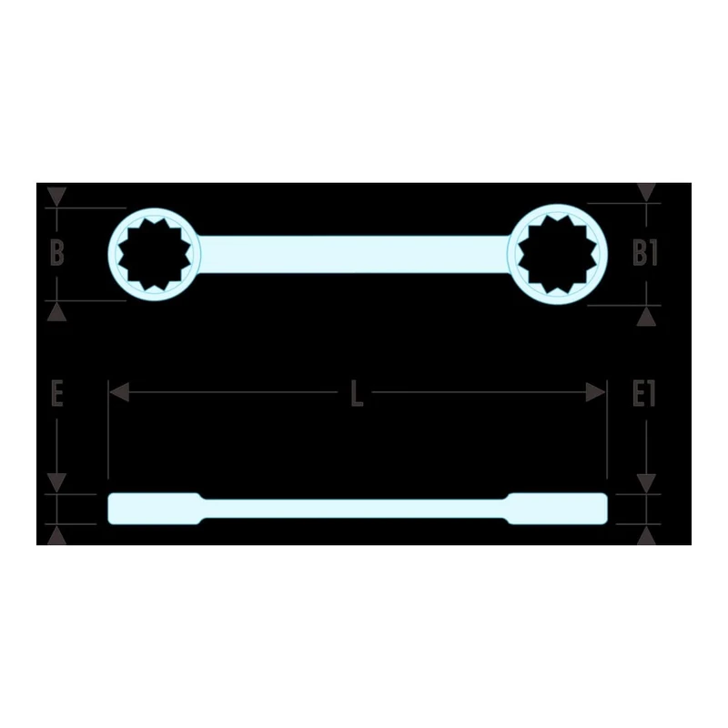 FACOM 577/32x1/4 Short Angled Polygonal Spanner 15° Inches, Black, 7/32 Inches x 1/4 Inches