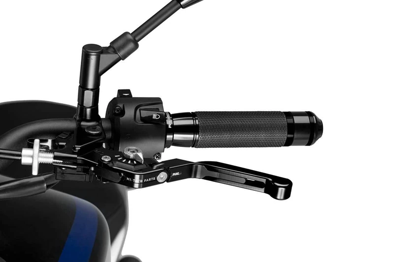 PUIG 24NNP 3.0 clutch lever. Black extendable black folding with selector Silver