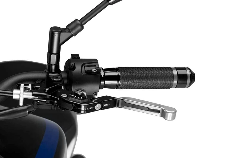 PUIG 24PNN 3.0 clutch lever. Black extendable silver folding with selector Black