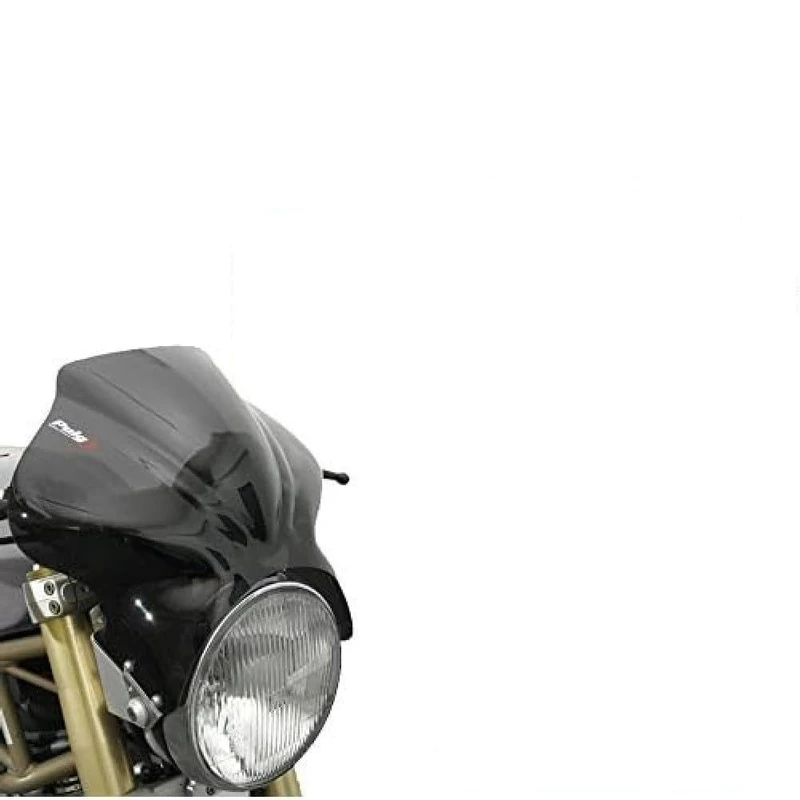 Puig 2174G Short fairings for round headlights, compact aerodynamic screen for round headlight made of 3 mm polycarbonate with rounded profile and high impact resistance, Yellow - Image 1
