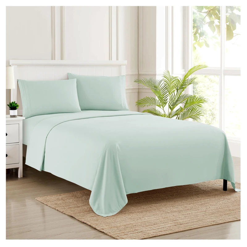 Queen Size Bed Sheets - Breathable Luxury Sheets with Full Elastic & Secure Corner Straps Built In - 1800 Supreme Collection Extra Soft Deep Pocket Bedding Set, Sheet Set, Queen, Mint