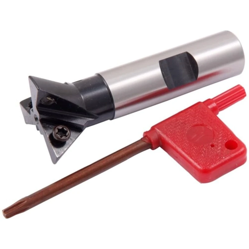 HHIP 2075-0504 3 Flute 60 Degree Indexable Dovetail Cutter, 1" x 1/2" Shank