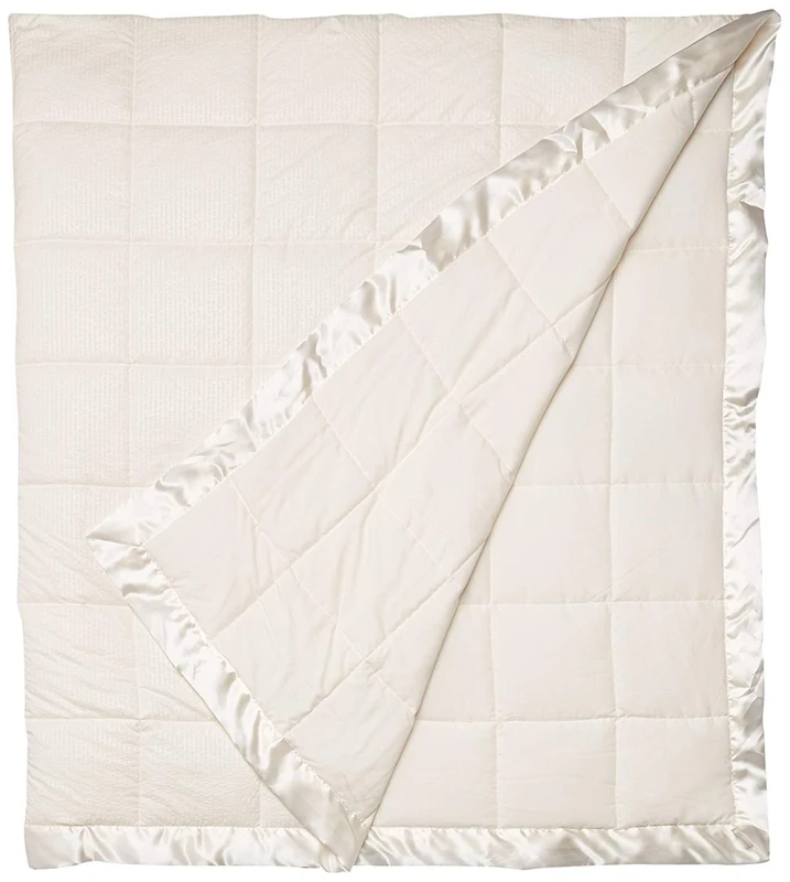Madison Park Cambria Down Alternative Blanket, Premium 3M Scotchgard Moisture Wicking Treatment, Lightweight and Soft Bed Cover For Summer with Satin Trim, Oversized King Ivory