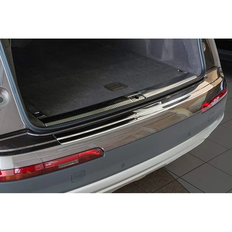 Avisa Stainless Steel Rear bumper protector compatible with Audi Q7 2015-2019 & 2019- incl. S-Line