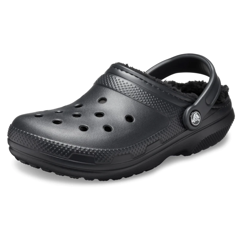 Crocs Classic Unisex Lined Clog, Soft, Fuzzy Liner for Extra Warmth with Slip On Style, in Black, Size M8W9 UK