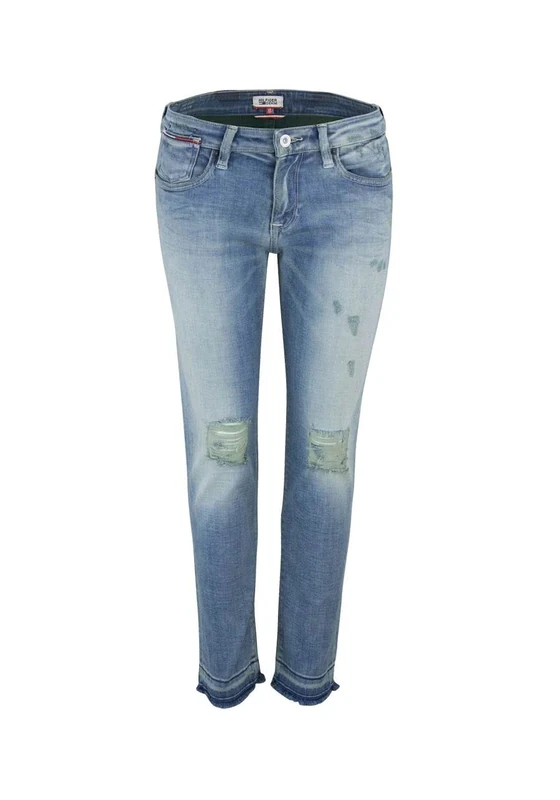 Tommy Jeans Women's MID RISE SLIM NAOMI 7/8 SIDST Jeans, Blue (Shore Indigo Destructed Stretch 911), W29/L34