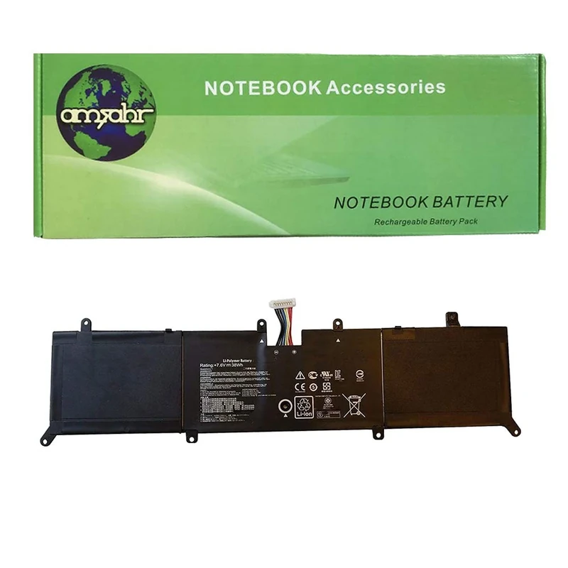 Amsahr 38 Wh 7.6 V 4 Cell Replacement Battery for Asus C21N1423/X302LJ/FN017H/FN033H