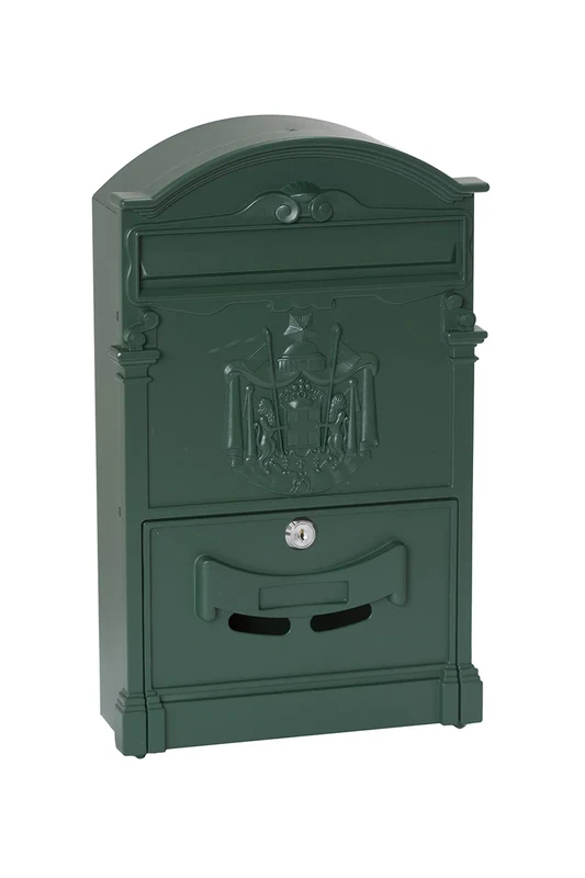 Arregui Residencia D-2151/V Classic Style Aluminium Single Mailbox, Size M (DIN A4), Green