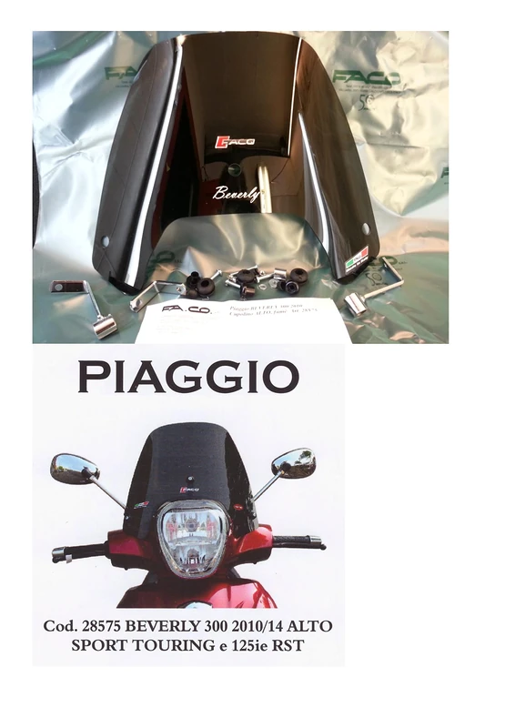 Smoked Windscreen Piaggio Beverly 300-125ie RST Sport Touring 350 cod.28575