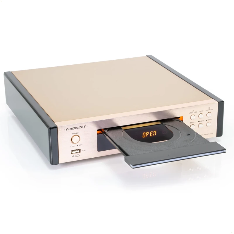 Madison - MAD-CD10 - CD Player and FM Tuner with USB and Remote Control - Brushed Gold Pink - Image 1