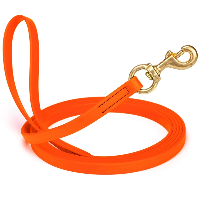 Viper Biothane Working Tracking Lead Leash Long Line for Dogs 2 Colors and 6 Sizes,Orange,5/8" x 33ft