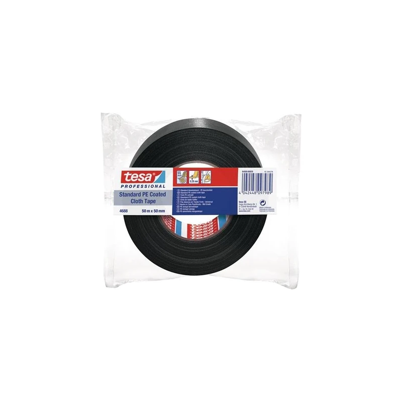 TESA 04688-00029-00 04688-00029-00-Cinta de Tejido Gaffer Series 4688-50m x 50mm Negra