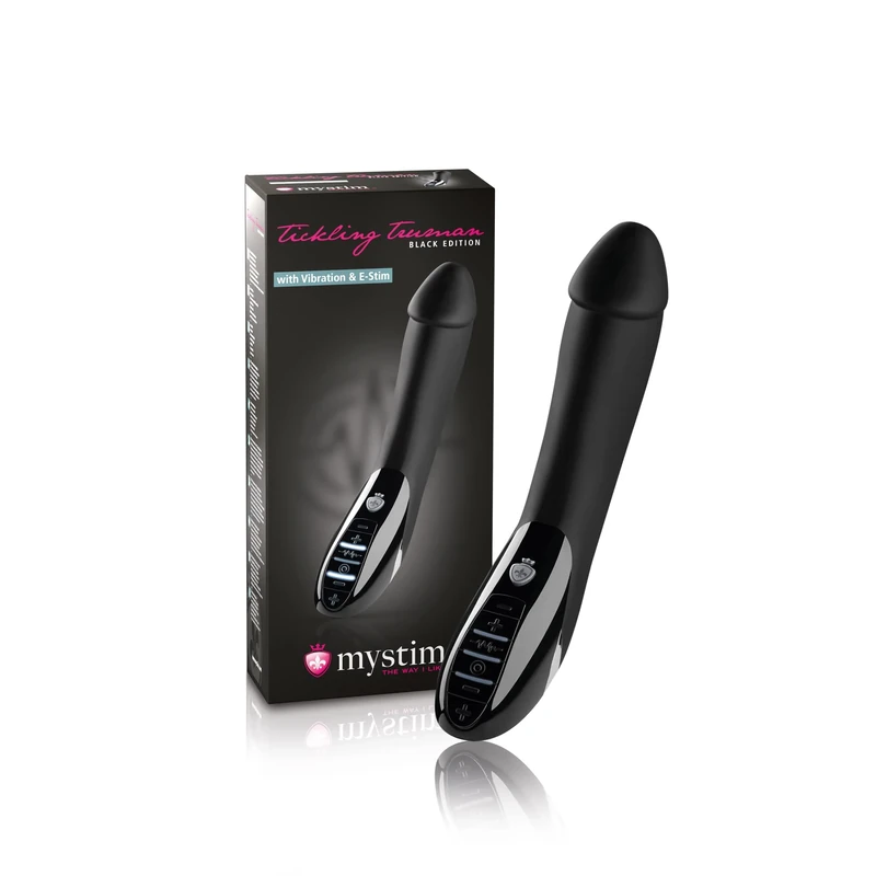 Mystim Tickling Truman Realistic Silicone E-Stim Vibrator Black Edition