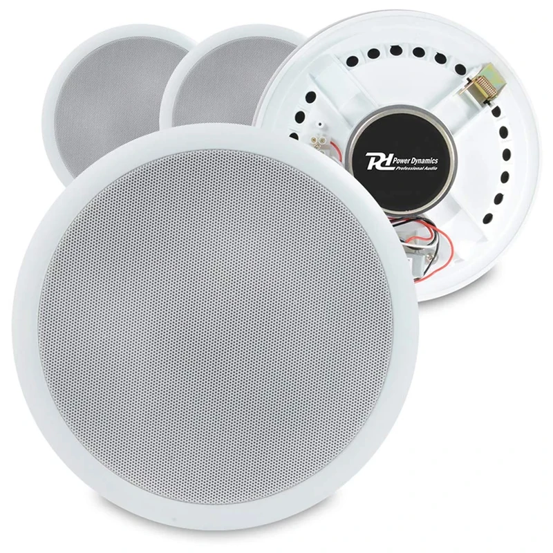 Power Dynamics CSPB6 6.5" 100V Ceiling Speakers Set of 4 - Professional Background Music System for Shop, Bar, Restaurant, Office & Home Audio Installation