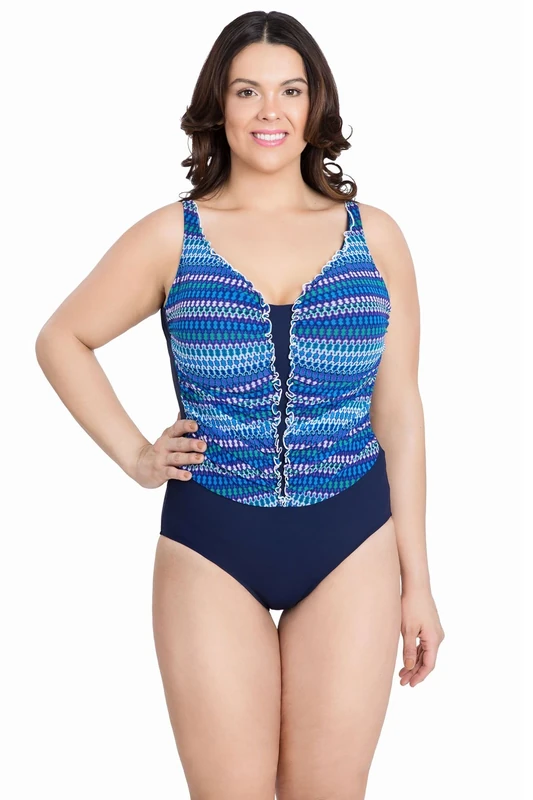 Profile by Gottex Women's Plus Size Blue Lagoon One Piece Tank Swimsuit