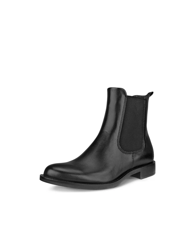 ECCO Women's Sartorelle Black Leather Chelsea Ankle Boots
