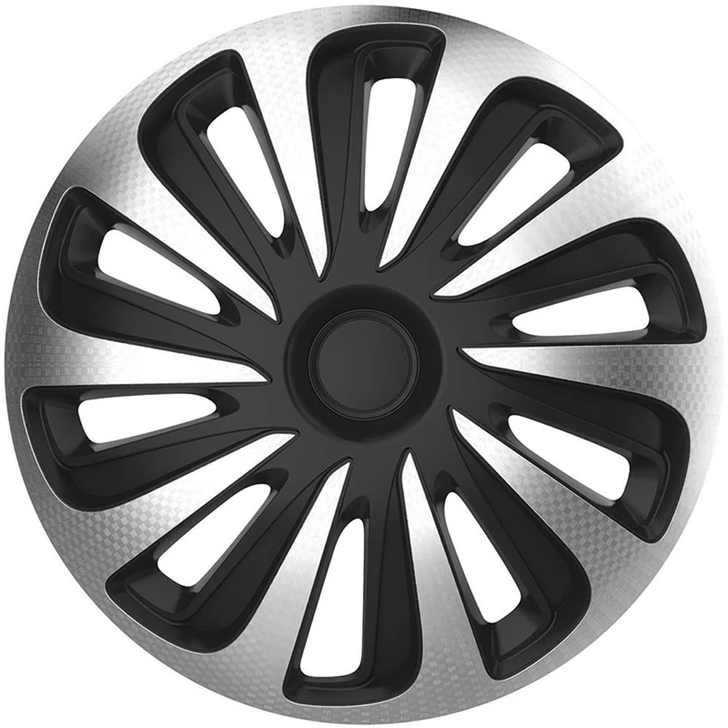AUTO-STYLE Set wheel covers Caliber 13-inch silver/black carbon-look