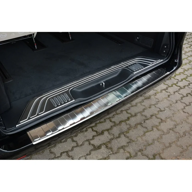 Avisa Stainless Steel Rear bumper protector compatible with Mercedes Vito & V-Class 2014-2019 & Facelift 2019- 'Ribs'
