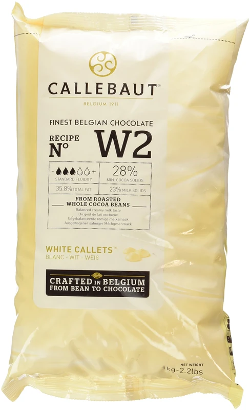 Callebaut W2 Finest Belgian White Chocolate Couverture Callets 28.0% Cocoa 1kg