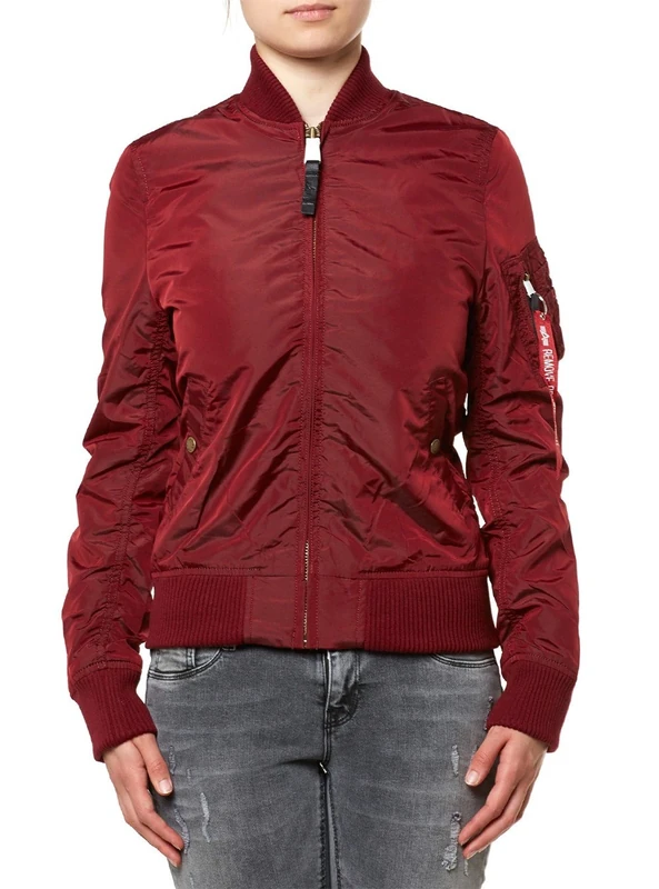 Alpha Industries MA-1 TT Bomber Jacket for Ladies Burgundy