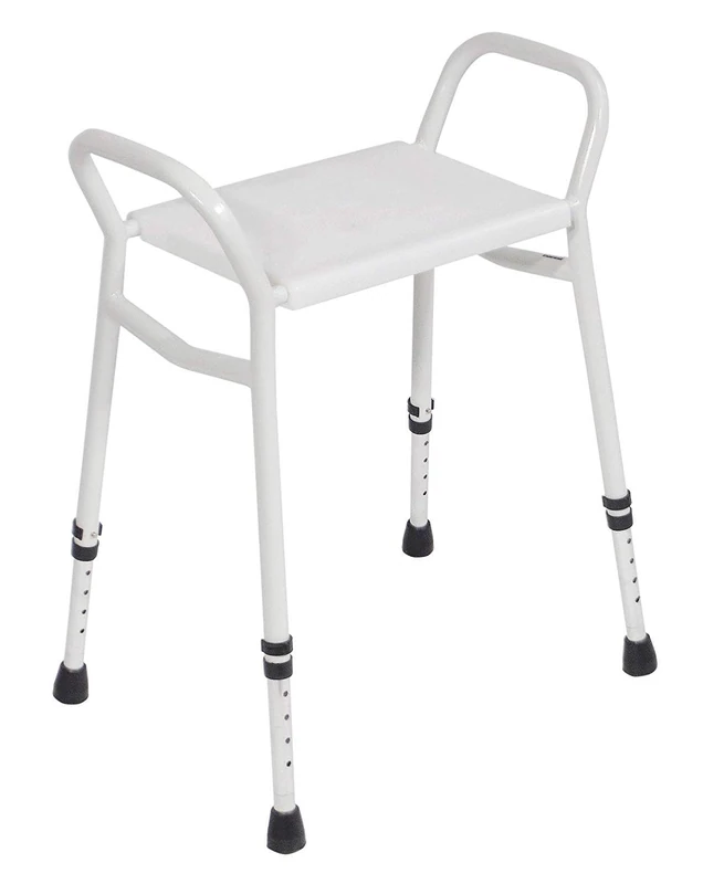 Aidapt Height Adjustable Light Weight Shower and Bath Stool with Anti Slip Feet, Easy Clean Surface and Hand Grip to Aid Stability. for Elderly, Disabled, Pregnant or Unsteady on Their Feet Users