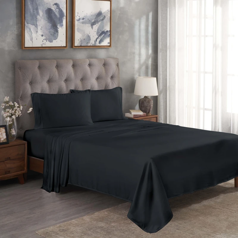 Home City, Bed Linen Set, Black - King