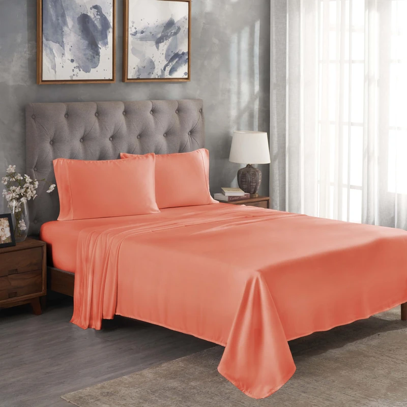 Home City, Bed Linen Set, Coral - King