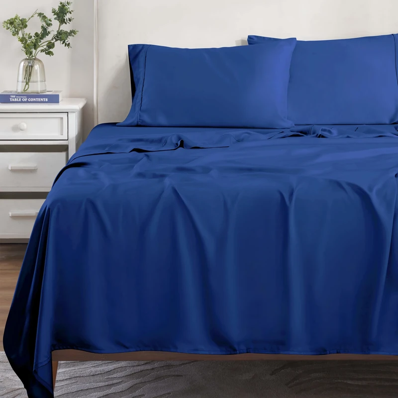 Home City, Bed Linen Set, Navy Blue - Eastern King