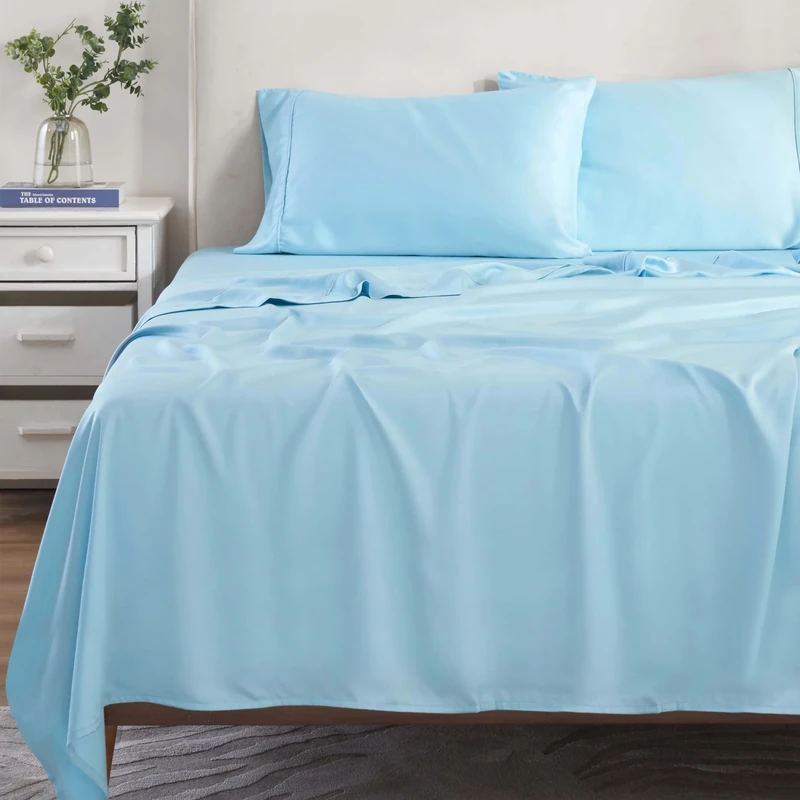 Home City, Bed Linen Set, Light Blue - King
